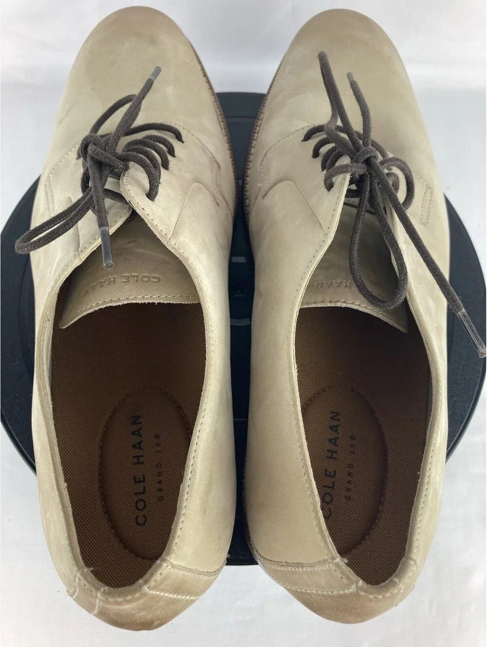 Men’s Size 11 Cole Haan Sawyer Plain Oxford Mortar Tan Nubuck Suede Dress Shoes
